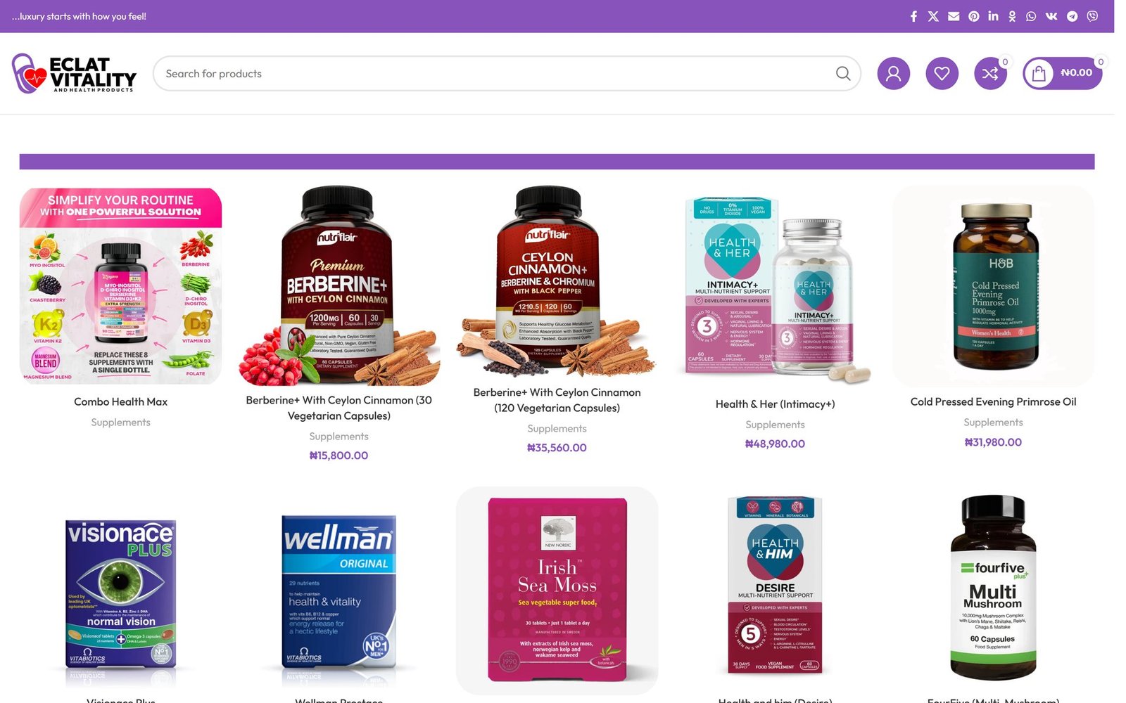 A supplement shop, not a catalogue with a phone number